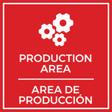 Signs ByLITA Square Production Area Door or Wall Sign | Spanish Bilingual Warehouse and Factory Sign