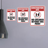 Portrait Round Plus Construction Site No Children Beyond This Point Wall or Door Sign | Health And Safety Signage