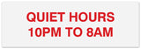 Signs ByLITA Basic Quiet Hours 10pm to 8am Sign - Laser-Engraved Lettering | Durable ABS Plastic | Vibrant Colors | Powerful Foam Tape