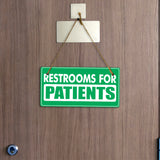 Restrooms For Patients 5x10 Hanging Plus Wall or Door Sign | Rustic Twine | Doctor and Hospital