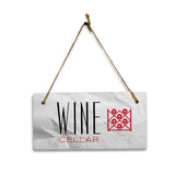 Wine Cellar 5x10 Hanging Plus Wall or Door Sign | Rustic Twine | Range of Vibrant Decor Styles | Room Signs For Home and Business