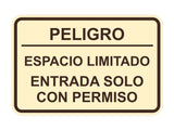 Signs ByLITA Classic Framed Peligro Espacio Limitado- Entrada solo con permiso Door or Wall Sign Easy Installation | Health And Safety | Building And Hospitality