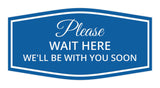 Signs ByLITA Fancy Please Wait Here for Your Turn. We'll Be With You Soon Easy Installation | Durable Construction | Barbers | Grooming and Styling | Hair Wall or Door Sign