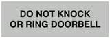 Signs ByLITA Basic Do not knock or ring doorbell Sign - Laser-Engraved Lettering | Durable ABS Plastic | Vibrant Colors | Powerful Foam Tape