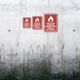 Portrait Round Plus Please Keep Flammable Materials Away from All Heat Sources Wall or Door Sign | Business Safety Sign