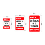 Portrait Round Plus No más de ____ artículos en el vestidor, por favor Wall or Door Sign | Spanish Dressing Room Retailer Signage