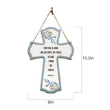 For you, O Lord, are my hope, my trust, O Lord, from my youth. Psalm 71:5 11.5" x 8" Cross Hanging Sign | Rustic Twine | Inspiring Religious Bible Decor