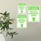 Portrait Round Plus Please Recycle Unwanted Copies Door or Wall Sign | Office Housekeeping Signage