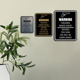 Signs ByLITA Portrait Round Warning Firearms Range Ahead Beyond This Sign You Will Be Down Range Door or Wall Sign Easy Installation | Health And Safety | Building And Danger Signs