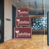 Classic Framed Plus Adulting Makes Me Wine Wall or Door Sign | Funny Home & Office Signage