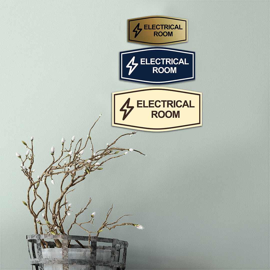 Fancy Electrical Room (Lightning) Wall or Door Sign