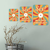Portrait Round Plus Sex! Nice Guys Finish Last! Wall or Door Sign | Funny Naughty Decor