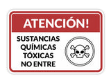 Classic Framed Plus Atención Sustancias Químicas Tóxicas No entre Door or Wall Sign | Business Warning Signage