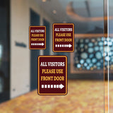 Portrait Round Plus All Visitors Please Use Front Door Wall or Door Sign | Health And Safety Office Signage