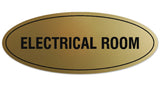 Signs ByLITA Oval Electrical Room Sign - Laser-Engraved Lettering | Durable ABS Plastic | Vibrant Colors | Powerful Foam Tape