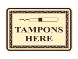 Signs ByLITA Classic Framed Tampons Here Vintage Bathroom Wall or Door Sign