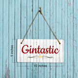Gintastic 5x10 Hanging Plus Wall or Door Sign | Kitchen Home Bar Lounge Decor