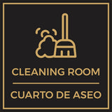 Signs ByLITA Square Cleaning Room Wall or Door Sign | Spanish Bilingual Business And Office Signs