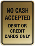 Signs ByLITA Portrait Round No cash accepted debit or credit cards only Sign - Laser-Engraved Lettering | Durable ABS Plastic | Vibrant Colors | Powerful Foam Tape