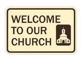 Classic Framed Welcome to Our Church Wall or Door Sign