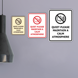 Signs ByLITA Portrait Round Quiet Please Maintain a Calm Atmosphere Door or Wall Sign Easy Installation | Directing Artists & Co-Workers | Music | Concert | Festivals