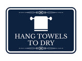 Signs ByLITA Classic Framed Hang Towels To Dry Vintage Bathroom Wall or Door Sign
