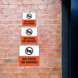 Square Plus No Food or Drinks Wall or Door Sign | Workplace Health and Hygiene