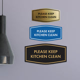 Signs ByLITA Fancy Please Keep Kitchen Clean Sign - Kitchen Signs | Durable Material | Cleaning Reminder | Easy Installation Wall or Door Sign