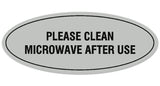Signs ByLITA Oval Please Clean Microwave After Use Sign - Laser-Engraved Lettering | Durable ABS Plastic | Vibrant Colors | Powerful Foam Tape