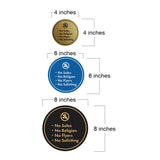 Circle No Sales, No Religion, No Flyers, No Soliciting Wall or Door Sign