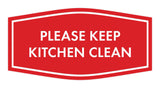 Signs ByLITA Fancy Please Keep Kitchen Clean Sign - Kitchen Signs | Durable Material | Cleaning Reminder | Easy Installation Wall or Door Sign