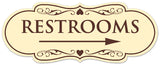 Signs ByLITA Designer Restrooms Right Arrow Sign - Easy Installation | Durable Wall or Door Sign