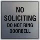 Signs ByLITA Square No Soliciting Do Not Ring Doorbell Sign - Easy Installation | Durable Material
