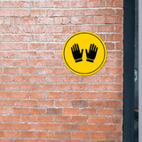 Circle Plus Safety Gloves Wall or Door Sign | Easy Installation | Health & Safety Signage