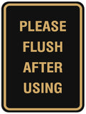 Signs ByLITA Portrait Round Please Flush After Use Sign - Laser-Engraved Lettering | Durable ABS Plastic | Vibrant Colors | Powerful Foam Tape