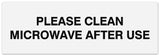 Signs ByLITA Basic Please clean microwave after use Sign - Laser-Engraved Lettering | Durable ABS Plastic | Vibrant Colors | Powerful Foam Tape