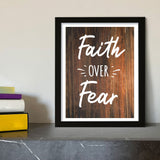 Designs ByLITA Faith Over Fear, Wall Print Art | Religious Home Decor (Unframed or Framed)