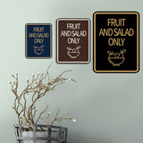 Signs ByLITA Portrait Round Food Preparation Area: Fruit and Salad Only Door or Wall Sign Durable ABS Plastic | Laser Engraved | Easy Installation | Kitchen | Hygiene