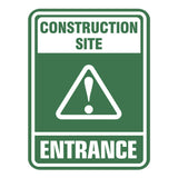 Portrait Round Plus Construction Site Entrance Wall or Door Sign | Health And Safety Signage