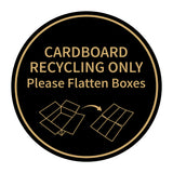 Signs ByLITA Circle Cardboard Recycling Only Please Flatten Boxes Wall or Door Sign