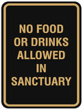 Signs ByLITA Portrait Round No food or drinks allowed in sanctuary Sign - Laser-Engraved Lettering | Durable ABS Plastic | Vibrant Colors | Powerful Foam Tape