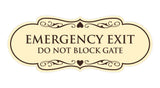 Signs ByLITA Designer Emergency Exit Do Not Block Gate Wall or Door Sign
