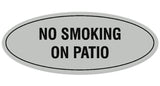 Signs ByLITA Oval NO SMOKING ON PATIO Sign - Laser-Engraved Lettering | Durable ABS Plastic | Vibrant Colors | Powerful Foam Tape