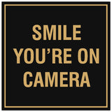 Signs ByLITA Square Smile You're on Camera Sign - Easy Installation | Durable Material