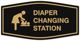 Signs ByLITA Fancy Diaper changing station Sign - Laser-Engraved Lettering | Durable ABS Plastic | Vibrant Colors | Powerful Foam Tape Wall or Door Sign