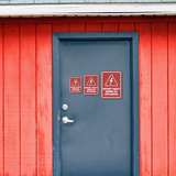 Portrait Round Plus Report Faulty Wiring or Appliances Wall or Door Sign | Electric Safety Sign