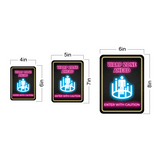 Portrait Round Plus Warp Zone Ahead: Enter with Caution Wall or Door Sign | Funny Naughty Décor