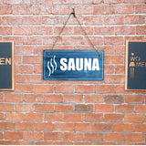 Sauna 5x10 Hanging Plus Wall or Door Sign | Gym and Spa Signage
