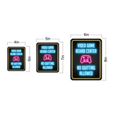 Portrait Round Plus Video Game Rehab Center: No Quitting Allowed Wall or Door Sign | Easy Installation | Gaming | Home Decor