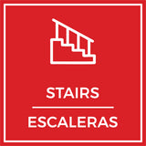 Signs ByLITA Square Stairs Wall or Door Sign | Spanish Bilingual Business and Office Signs